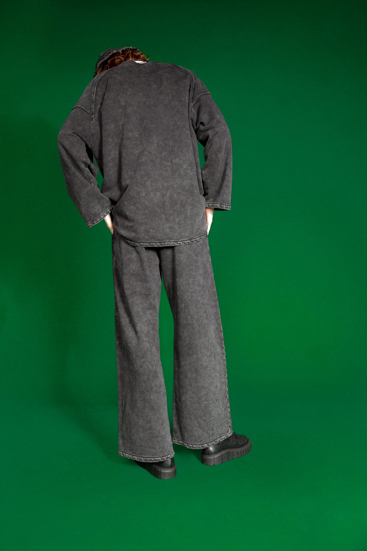 NOMB Long Sleeve T-Shirt and Long Pants Oversized in grey