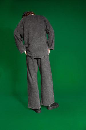 NOMB Long Sleeve T-Shirt and Long Pants Oversized in grey